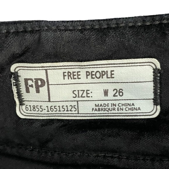 Free People Retro Mini Black Velvet Mini Skirt, Size 26 - Picture 8 of 9